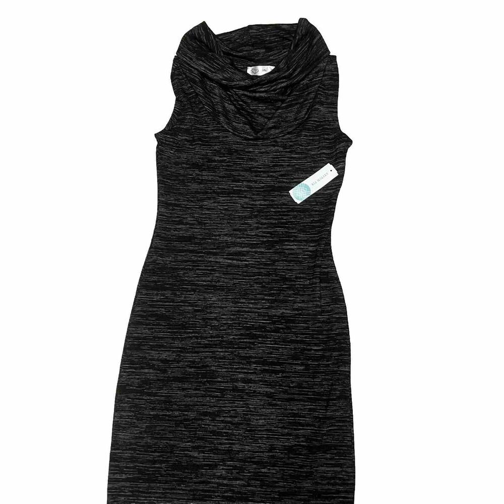 RD Style Stitch Fix Space Dye Cowl Neck Midi Dress In Charcoal Gray SZ S - Picture 2 of 6